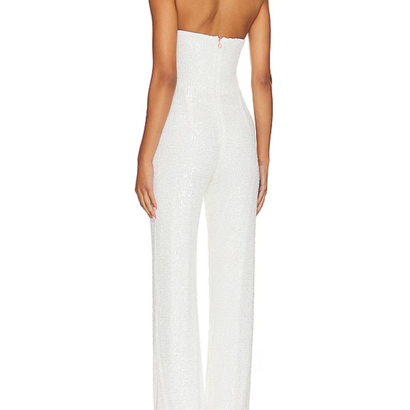 Sequin white strapless jumpsuit - Picture 5 of 5